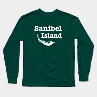 Sanibel Island Outline Long Sleeve T-Shirt